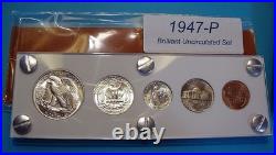 1947 MINT SILVER SET of U. S. COINS LUSTROUS CHOICE to GEM BRILLIANT UNCIRCULATED
