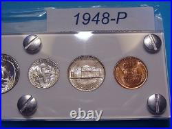 1948 MINT SILVER SET of U. S. COINS LUSTROUS CHOICE BRILLIANT UNCIRCULATED NICE