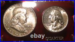 1949-D Choice Uncirculated to GEM BU U. S. Coins Silver Mint Set-Great Gift