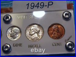 1949 MINT SILVER SET of U. S. COINS LUSTROUS CHOICE to GEM BRILLIANT UNCIRCULATED