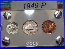 1949 MINT SILVER SET of U. S. COINS LUSTROUS CHOICE to GEM BRILLIANT UNCIRCULATED