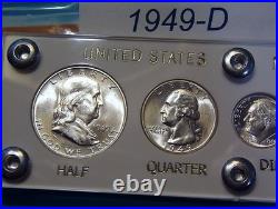 1949-d Mint Silver Set U. S. Coins Lustrous Brilliant Uncirculated Mostly Choice