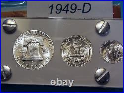 1949-d Mint Silver Set U. S. Coins Lustrous Brilliant Uncirculated Mostly Choice