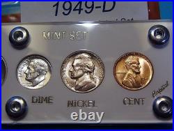 1949-d Mint Silver Set U. S. Coins Lustrous Brilliant Uncirculated Mostly Choice