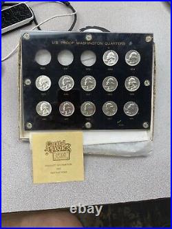 1950-1964 25C Proof Quarter Set In Capital Plastics Holder #456 Missing 50 51 52