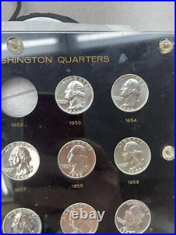 1950-1964 25C Proof Quarter Set In Capital Plastics Holder #456 Missing 50 51 52