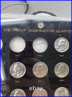 1950-1964 25C Proof Quarter Set In Capital Plastics Holder #456 Missing 50 51 52