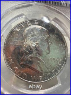 1950 PCGS Proof set Pr 63, 65, 65, 64, 64 RB Toning On Silver Coins