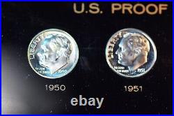 1950 To 1964 Proof Roosevelt Dime 15 Coin Dime Complete Collection! #500