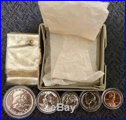 1950 US Mint 5 Coin Silver Box Proof Set 1C-50COriginal Mint Box & Cellophane