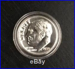 1950 US Mint 5 Coin Silver Box Proof Set 1C-50COriginal Mint Box & Cellophane