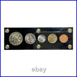 1950 US Mint Ben Franklin Silver Proof 5 Coin Set in Black Capitol Holder UNC