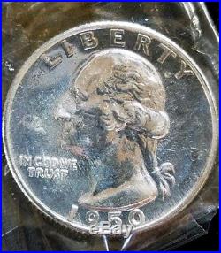 1950 US Mint Proof Set 1c-50c In Original Box & Cellophane Beautiful Coins