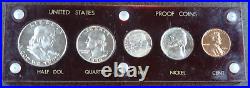 1950 US Mint Proof Set 5 Coins 90% Silver Capital Plastic Slide