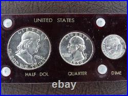 1950 US Mint Proof Set 5 Coins 90% Silver Capital Plastic Slide