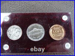 1950 US Mint Proof Set 5 Coins 90% Silver Capital Plastic Slide