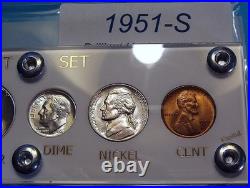 1951-S MINT SILVER SET U. S. COINS LUSTROUS CHOICE to GEM BRILLIANT UNCIRCULATED