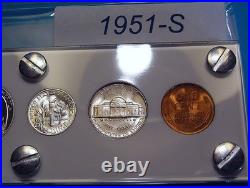 1951-S MINT SILVER SET U. S. COINS LUSTROUS CHOICE to GEM BRILLIANT UNCIRCULATED