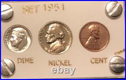 1951 US Mint Proof Set Gem Proof Coins in White Capital Holder Free Shipping