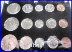 1952 P D S US Mint Uncirculated Set 15 Coins 90% Silver Capital Plastic Holder