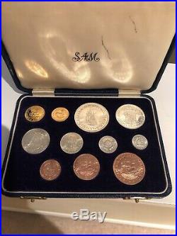 1952 SOUTH AFRICA GOLD 1 & 1/2 Gold Pound & SILVER George VI 11 COIN SET PROOF