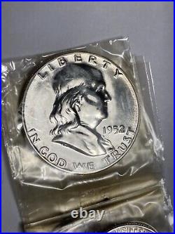 1952 US Silver Proof Set In Original Box And Cellophane With Tissue, Some Cameo