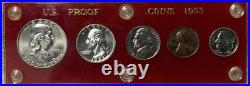 1953 5 Silver Coin Proof Set In Proof Set Plastic Holder BX3-19