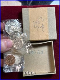 1953 Silver Proof Set? Original Box & Cellophane? 5 Coin 1 5 10 25 50? Trusted