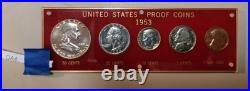 1953 U S Proof Set In Red Capital Holder Very Nice Collection Piece
