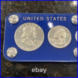 1953 US Mint Silver Proof Set 5 coins, Blue Capitol Holder
