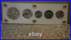 1954 Proof Set In VINTAGE white Plastic Holder Capital Style 90% Silver US Mint