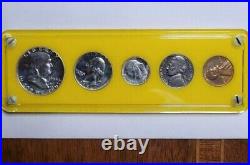 1954 Proof Set Slight Cameo On Fanklin Half Dollar Case and Individual Holders