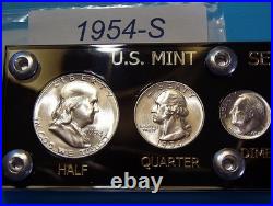 1954-S MINT SILVER SET U. S. COINS LUSTROUS CHOICE to GEM BRILLIANT UNCIRCULATED 1954-S MINT SILVER SET U. S. COINS LUSTROUS CHOICE to GEM BRILLIANT UNCIRCULATED