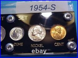 1954-S MINT SILVER SET U. S. COINS LUSTROUS CHOICE to GEM BRILLIANT UNCIRCULATED 1954-S MINT SILVER SET U. S. COINS LUSTROUS CHOICE to GEM BRILLIANT UNCIRCULATED