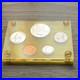 1954-U-S-Silver-Proof-Set-5-Coins-Franklin-Half-Dollar-Yellow-Acrylic-Holder-01-jj