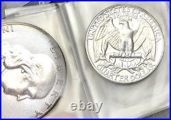 1954 US Mint Silver Proof Set 5 Coins Toned Bags withStaple OGP Beautiful Color