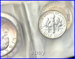 1954 US Mint Silver Proof Set 5 Coins Toned Bags withStaple OGP Beautiful Color