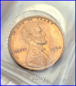 1954 US Mint Silver Proof Set 5 Coins Toned Bags withStaple OGP Beautiful Color