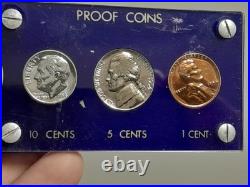 1954 US Mint Silver Proof Set In Capital Holder. (Small Crack In Case) 1954 US Mint Silver Proof Set In Capital Holder. (Small Crack In Case)