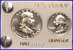 1954 US Silver Proof Set Frosty Gem Coins White Capital Holder Display Box 1954 US Silver Proof Set Frosty Gem Coins White Capital Holder Display Box
