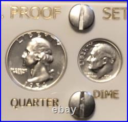 1954 US Silver Proof Set Frosty Gem Coins White Capital Holder Display Box 1954 US Silver Proof Set Frosty Gem Coins White Capital Holder Display Box