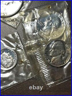 1954 US Silver Proof Set in Original Box & Packaging 1c-50c Nice Coins