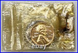 1954 US Silver Proof Set in Original Cellophane but NO BOX Cameo Quarter Coins