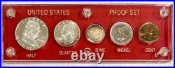 1954 Us Proof Set In Capital Plastic Holder 5 Coins Red
