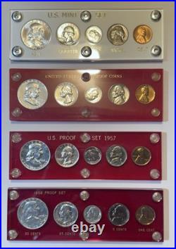 1955,1956,1957&1958 Proof Mint Sets Philadelphia Uncirculated 1955,1956,1957&1958 Proof Mint Sets Philadelphia Uncirculated