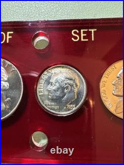 1955 PROOF SET IN CAPITAL HOLDER Cameo Franklin And More. 90 Silver