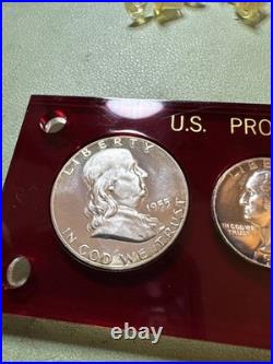 1955 PROOF SET IN CAPITAL HOLDER Cameo Franklin And More. 90 Silver