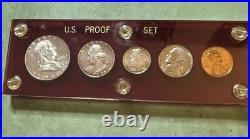 1955 PROOF SET IN CAPITAL HOLDER Cameo Franklin And More. 90 Silver