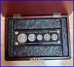 1955 Proof Set 90% Silver, NOS Holder, Wood Box, No Haze, No Spots, No B. S 1955 Proof Set 90% Silver, NOS Holder, Wood Box, No Haze, No Spots, No B. S