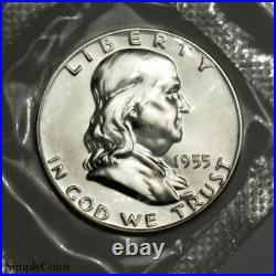 1955 Proof Set DDR Franklin Half Dollar Doubled Die Reverse US Mint Silver Coins 1955 Proof Set DDR Franklin Half Dollar Doubled Die Reverse US Mint Silver Coins